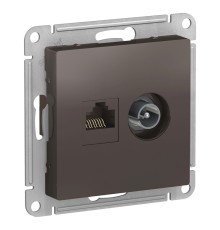 Systeme electric ATN000689 ATLASDESIGN РОЗЕТКА двойная комп+ТВ, RJ45+TV, кат.5E, механизм, МОККО