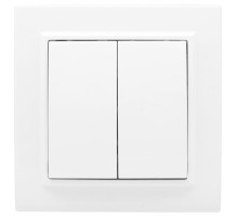 EKF ERV10-023-10 Минск Выключатель 2-клавишный СП,10А, белый EKF Basic