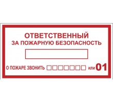 EKF an-4-05 Наклейка "Ответственный за пожарную безопасность" B03 (100х200мм.) EKF PROxima
