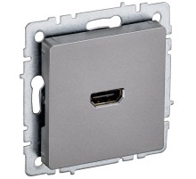 BRITE Розетка HDMI РHDMI-0-БрС сталь