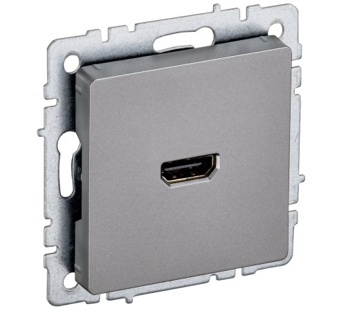 BRITE Розетка HDMI РHDMI-0-БрС сталь