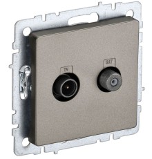 IEK BR-AF20-O-K37 BRITE Роз. двойная TV+SAT РТВ/РСп12-БрШ шамп.