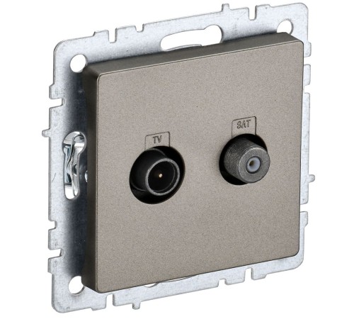 IEK BR-AF20-O-K37 BRITE Роз. двойная TV+SAT РТВ/РСп12-БрШ шамп.