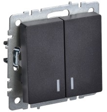 IEK BR-V20-1-10-K02 BRITE Выключ. 2-кл. с инд. 10А ВС10-2-1-БрЧ черн.