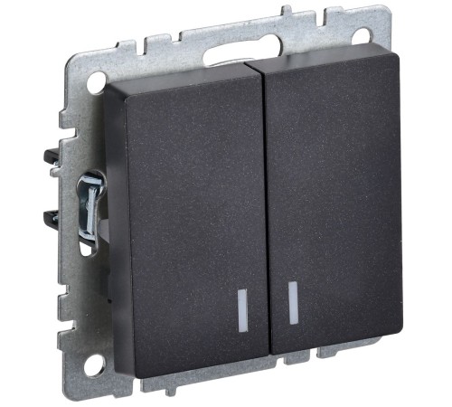 IEK BR-V20-1-10-K02 BRITE Выключ. 2-кл. с инд. 10А ВС10-2-1-БрЧ черн. IEK BR-V20-1-10-K02 BRITE Выключ. 2-кл. с инд. 10А ВС10-2-1-БрЧ черн.