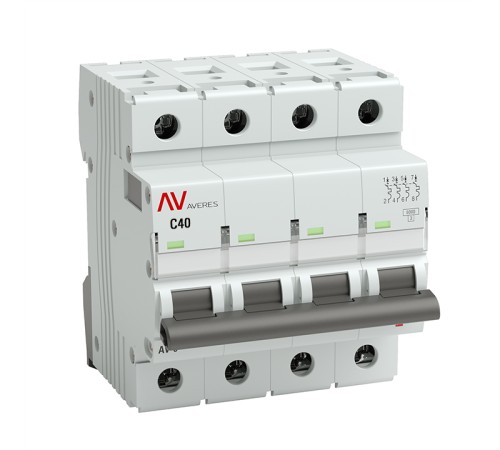 Автоматический выключатель Averes AV-6 (С) 4P 40А 6kA