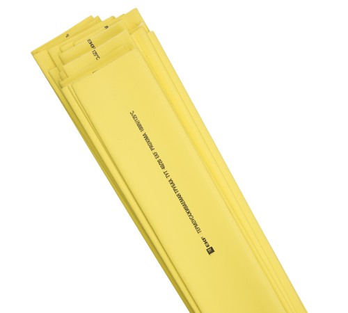 Трубка термоусаживаемая ТУТ нг 25/12,5 желтая в отрезках по 1м PROxima