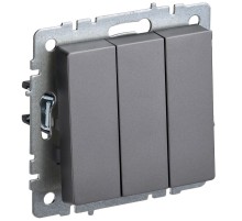 IEK BR-V30-0-10-K46 BRITE Выключ. 3-кл. 10А ВС10-3-0-БрС сталь