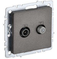 IEK BR-AF20-O-K45 BRITE Роз. двойная TV+SAT РТВ/РСп12-БрТБ бр.