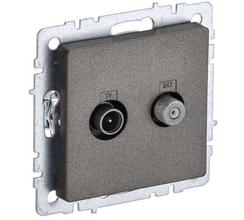 IEK BR-AF20-O-K45 BRITE Роз. двойная TV+SAT РТВ/РСп12-БрТБ бр.