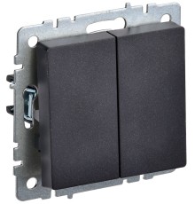 IEK BR-V22-0-10-K02 BRITE Выключ. 2-кл. прох. 10А ВС10-2-6-БрЧ черн.
