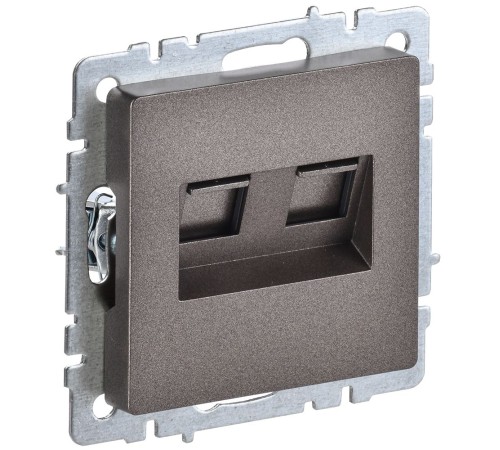 IEK BR-KT20-O-1-K45 BRITE Роз. двойная RJ11+RJ45 кат.5E РК/Т12-БрТБ бр.