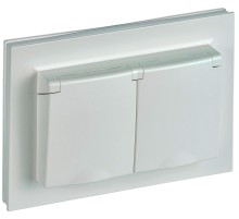 IEK BR-R26-16-44-K36-F BRITE Роз. 2-я с кр. 16А в сб IP44 РСбш12-3-44-БрЖ жемч.