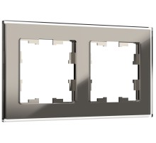 BRITE Рамка 2 поста РУ-2-2-БрД стекло дымчатый