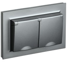 IEK BR-R26-16-44-K46-F BRITE Роз. 2-я с кр. 16А в сб IP44 РСбш12-3-44-БрС сталь