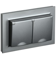 IEK BR-R26-16-44-K46-F BRITE Роз. 2-я с кр. 16А в сб IP44 РСбш12-3-44-БрС сталь
