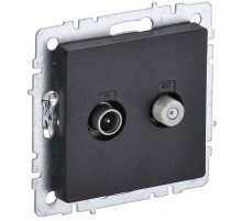 IEK BR-AF20-O-K02 BRITE Роз. двойная TV+SAT РТВ/РСп12-БрЧ черн.