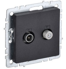 IEK BR-AF20-O-K02 BRITE Роз. двойная TV+SAT РТВ/РСп12-БрЧ черн.