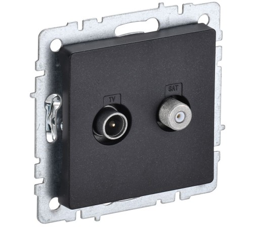 IEK BR-AF20-O-K02 BRITE Роз. двойная TV+SAT РТВ/РСп12-БрЧ черн.