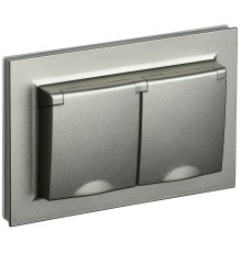 IEK BR-R26-16-44-K37-F BRITE Роз. 2-я с кр. 16А в сб IP44 РСбш12-3-44-БрШ шамп.