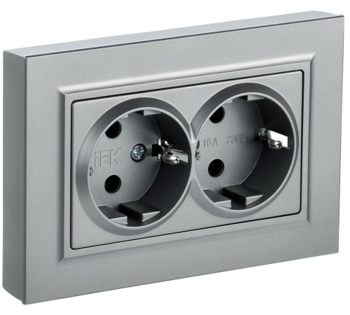 IEK BR-R21-16-K47-F BRITE Роз. 2-я с з/к без з/ш 16А в сб. РС12-3-БрА алюм. IEK BR-R21-16-K47-F BRITE Роз. 2-я с з/к без з/ш 16А в сб. РС12-3-БрА алюм.