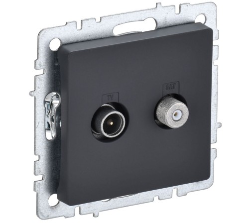 IEK BR-AF20-O-K53 BRITE Роз. двойная TV+SAT РТВ/РСп12-БрГ граф.