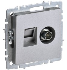 IEK BR-AK20-1-K47 BRITE Роз. двойная TV+RJ45 кат.5E РТВ/РК12-БрА алюм.