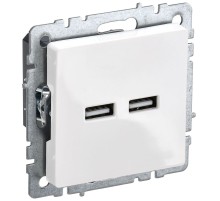 IEK BR-U21-D31-K01 BRITE Роз. USB A+A 3,1А РЮ10-1-БрБ бел.