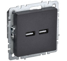 BRITE Розетка USB A+A 3.1А РЮ10-1-БрЧ черный