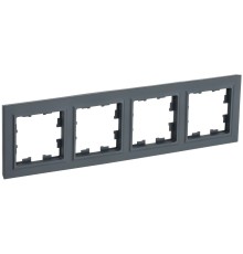 BRITE Рамка 4 поста РУ-4-БрГ графит