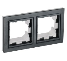 IEK BR-M22-44-K02 BRITE Рамка 2-мест. IP44 РУ-2-БрЧ-44 черн.