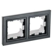 IEK BR-M22-44-K02 BRITE Рамка 2-мест. IP44 РУ-2-БрЧ-44 черн.