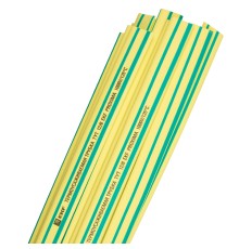 Трубка термоусаживаемая ТУТ нг 16/8 желто-зеленая в отрезках по 1м PROxima