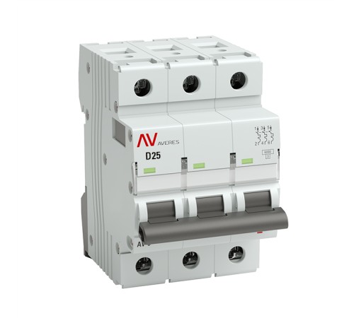 EKF mcb6-3-25D-av Выключатель автоматический AV-6 3P 25A (D) 6kA EKF AVERES