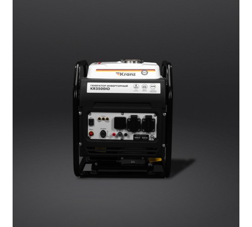 Kranz KR-16-1143 Генератор инверторный KR3500IO, 3,5кВт, 230В, 7л, открытый корпус, ручной старт