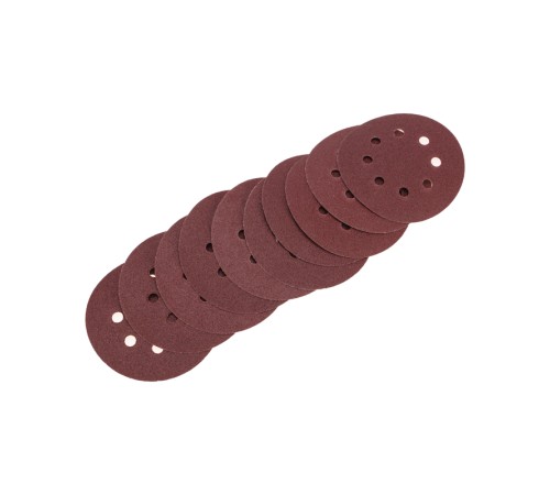 Диск абразивный на ворсовой основе, на липучке, перфорированный, P180, 125мм, 10 шт.