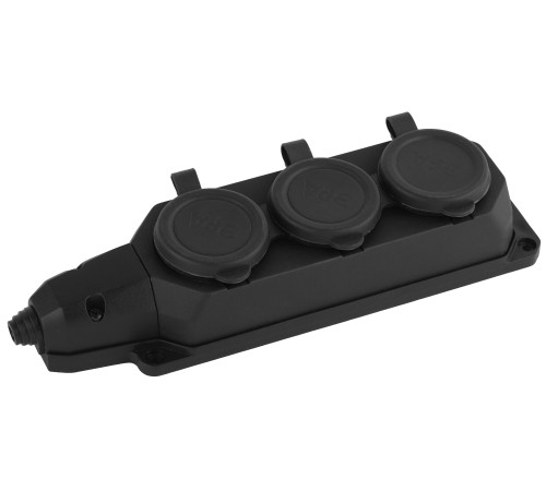 ЭРА Б0044545 Колодка K-3e-B-IP44 каучуковая с заземлением 3 розетки 16A IP44 черная ЭРА Б0044545 Колодка K-3e-B-IP44 каучуковая с заземлением 3 розетки 16A IP44 черная