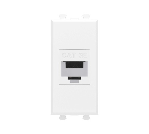 Компьютерная розетка RJ-45 без шторки модульная, кат.5е, "Avanti", "Белое облако", 1 модуль DKC 4400661 Компьютерная розетка RJ-45 без шторки модульная, кат.5е, "Avanti", "Белое облако", 1 модуль DKC 4400661