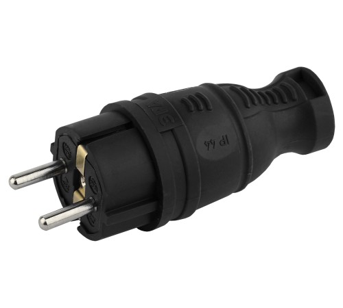 ЭРА Б0044540 Вилка V8-B-IP44 каучуковая с заземлением прямая 16A IP44 черная