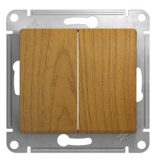 Systeme electric GSL000551 GLOSSA 2-клавишный ВЫКЛЮЧАТЕЛЬ, сх.5, 10АХ, механизм, ДЕРЕВО ДУБ