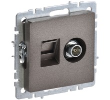 IEK BR-AK20-1-K45 BRITE Роз. двойная TV+RJ45 кат.5E РТВ/РК12-БрТБ бр.