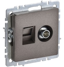 IEK BR-AK20-1-K45 BRITE Роз. двойная TV+RJ45 кат.5E РТВ/РК12-БрТБ бр.