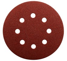Диск шлифовальный 8 отверстий коричневый D125 мм, A80 (10 шт)