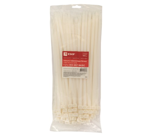 EKF plc-c-7.2x300 Хомут нейлоновый (7,2х300) (100шт.) EKF Basic