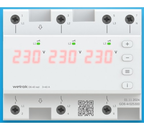 Реле напряжения D6-40 red Welrok 4660251140397