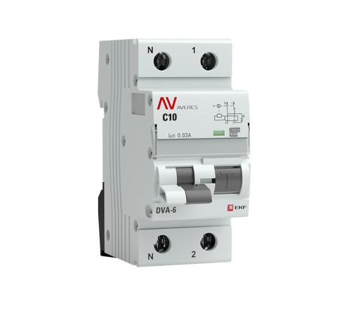EKF rcbo6-1pn-10C-30-a-av Дифференциальный автомат DVA-6 1P+N 10А (C) 30мА (A) 6кА EKF AVERES EKF rcbo6-1pn-10C-30-a-av Дифференциальный автомат DVA-6 1P+N 10А (C) 30мА (A) 6кА EKF AVERES