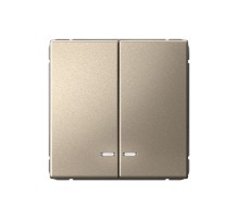 ARTGALLERY 2-клавишный выключатель с подсветкой, сх.5а, 10АХ, механизм, шампань