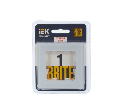 BRITE Рамка 1 пост РУ-1-2-БрБ стекло белый