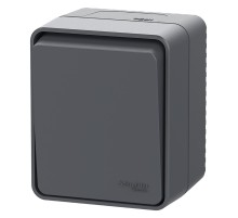 AtlasDesign PROFI IP54 О/У 1-клавишный кнопочный ВЫКЛЮЧАТЕЛЬ 10 АХ, АНТРАЦИТ