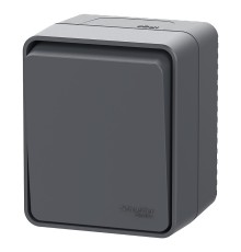 AtlasDesign PROFI IP54 О/У 1-клавишный кнопочный ВЫКЛЮЧАТЕЛЬ 10 АХ, АНТРАЦИТ